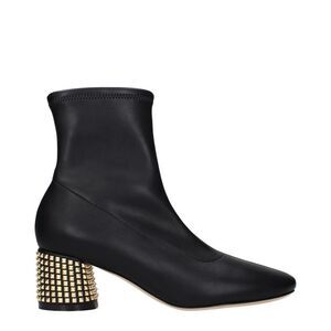 Casadei Black Leather Ankle Women's Boots